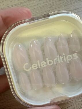 Celebritips press-on nails in sheer pink color, NWOT, short almond shape